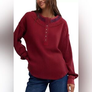 Free People We The Free Holly Henley thermal top